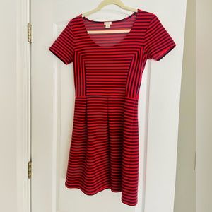 J. Crew Red and Navy Striped Dress, Size 4